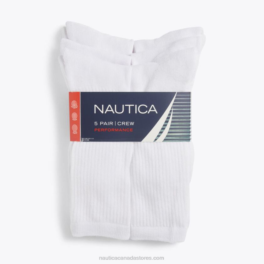Athletic Crew Socks 5-Pack Nautica Men Dove R260HV125