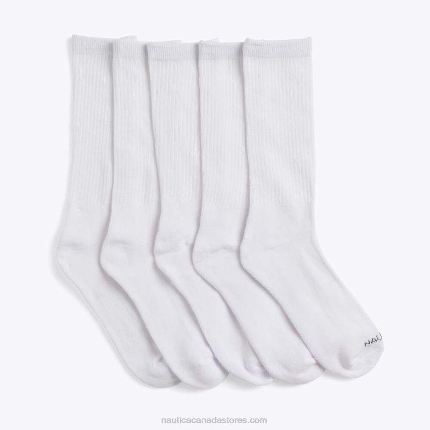 Athletic Crew Socks 5-Pack Nautica Men Dove R260HV125