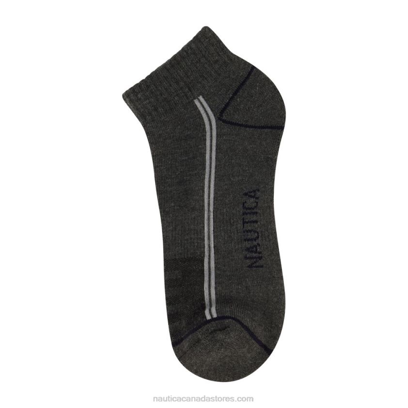 Athletic Logo Quarter Socks 6-Pack Nautica Men Black Onyx R260HV194