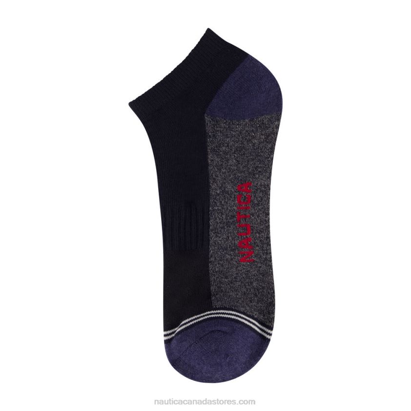 Athletic Low-Cut Socks 6-Pack Nautica Men Black Onyx R260HV114