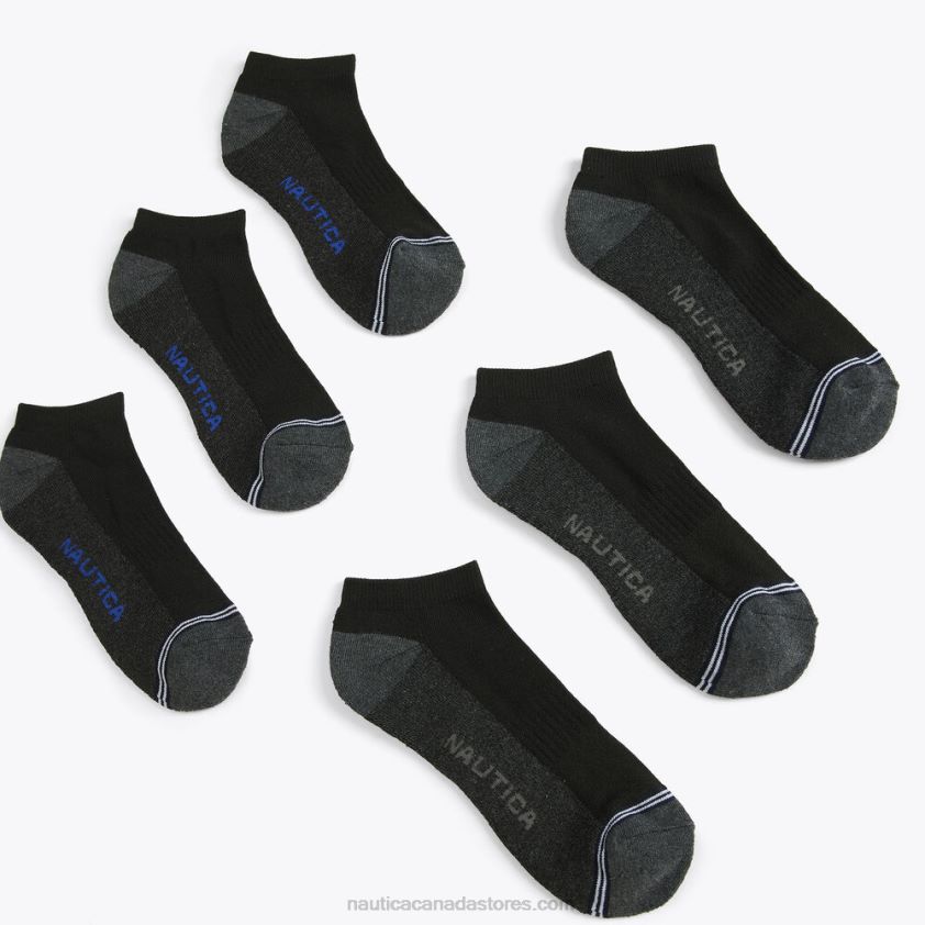 Athletic Low-Cut Socks 6-Pack Nautica Men Black R260HV113