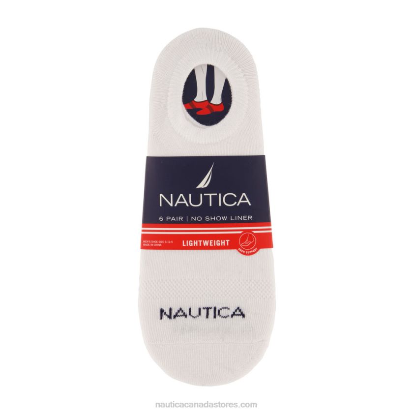 Logo Stretch Liner Socks 6-Pack Nautica Men Black R260HV67