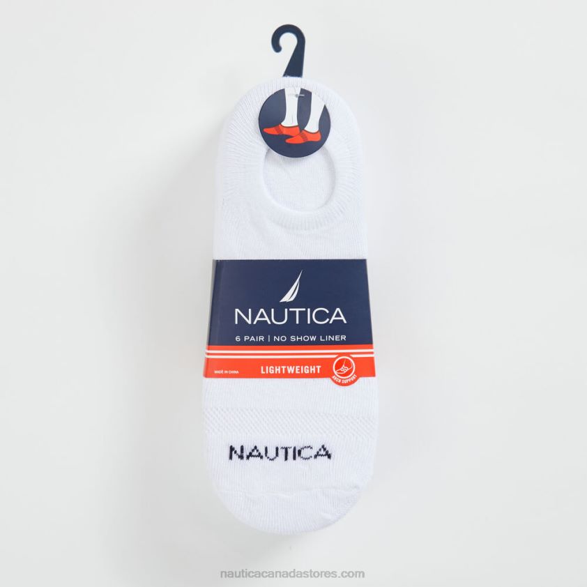 Logo Stretch Liner Socks 6-Pack Nautica Men Black R260HV67