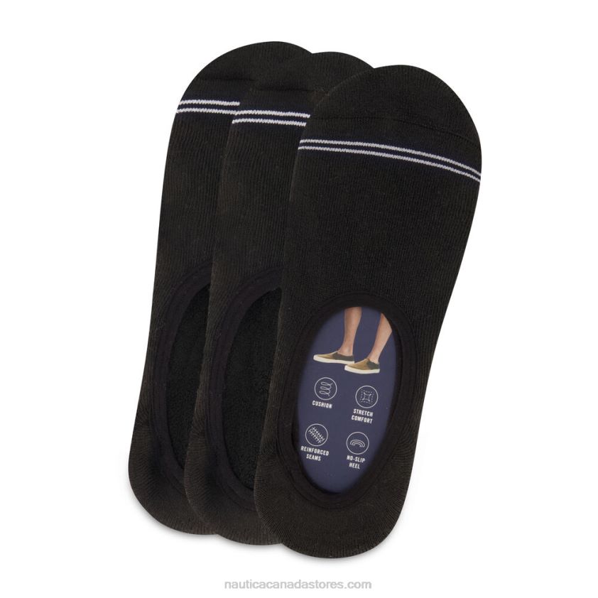 Shoe Liner Socks 3-Pack Nautica Men Black R260HV157