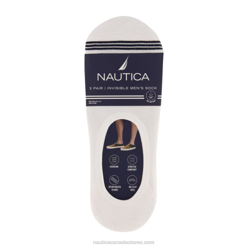 Shoe Liner Socks 3-Pack Nautica Men Dove R260HV182