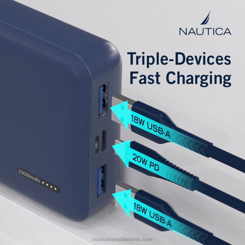 20000Mah Quick Portable Charger Nautica Men Antique White Wash R260HV300