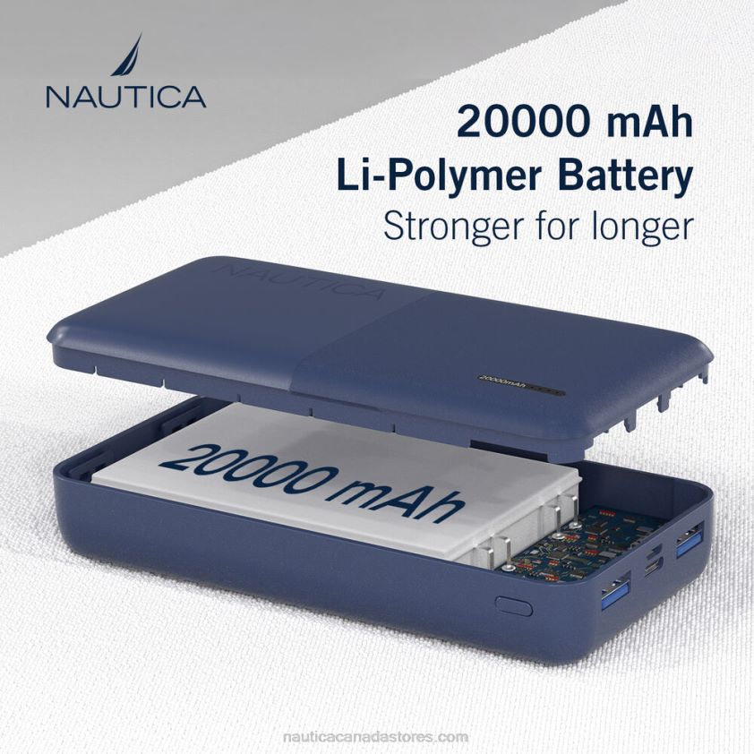 20000Mah Quick Portable Charger Nautica Men Antique White Wash R260HV300