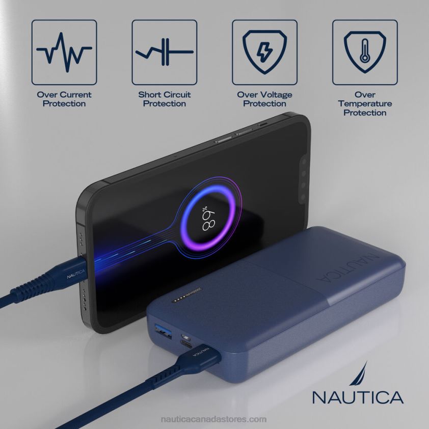 20000Mah Quick Portable Charger Nautica Men Antique White Wash R260HV300