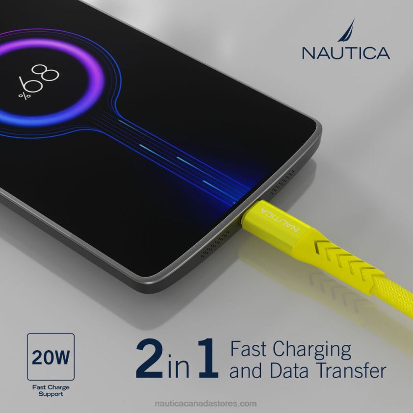 7Ft Lightning To Usb-C Cable Nautica Men Yellow R260HV331
