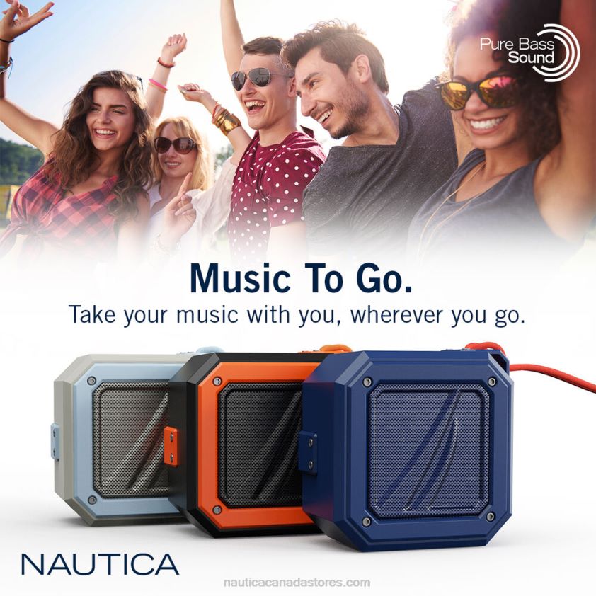 S100 Portable Bluetooth Outdoor Speaker Nautica Men Antique White Wash R260HV336