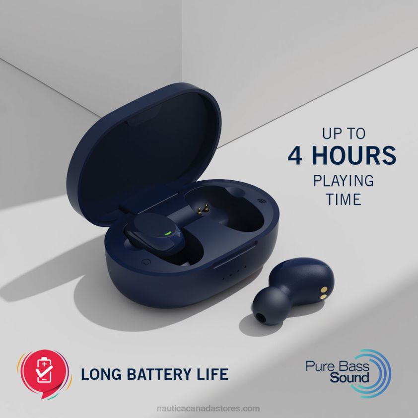 T120 True Wireless Earbuds With Charging Case Nautica Men Pale Blue R260HV285