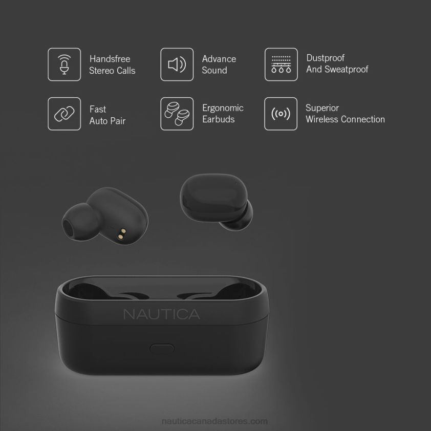 T3000 True Wireless Earbuds With Charging Case Nautica Men Workshirt Blue R260HV928