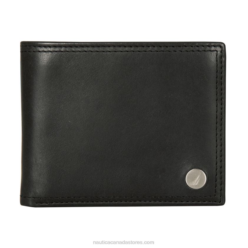J-Class Leather Wallet Nautica Men Black R260HV210