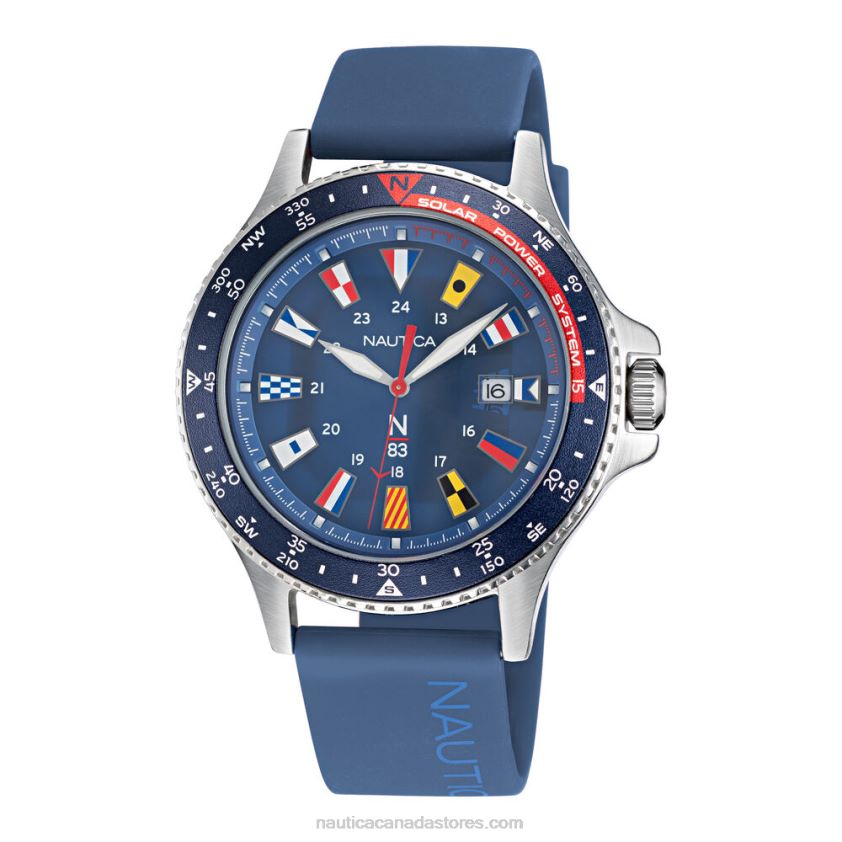 Cocoa Beach Solar-Powered Silicone 3-Hand Watch Nautica Men Multi R260HV266