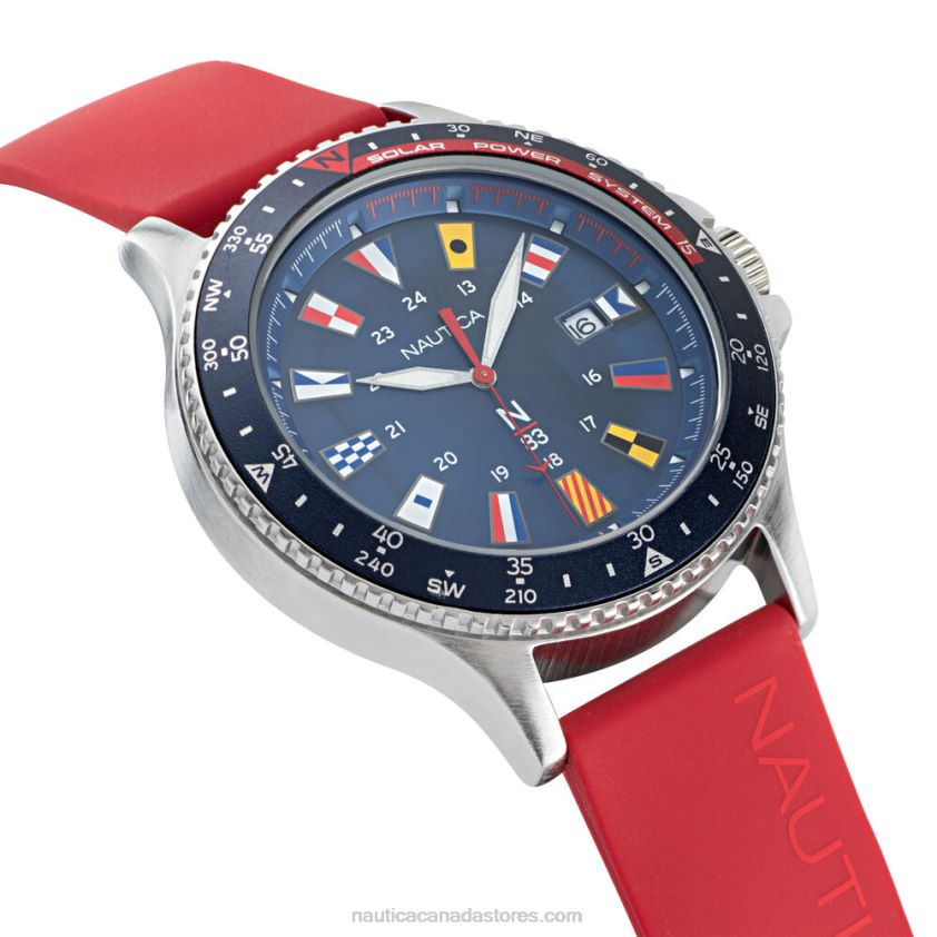 Cocoa Beach Solar-Powered Silicone 3-Hand Watch Nautica Men Multi R260HV306