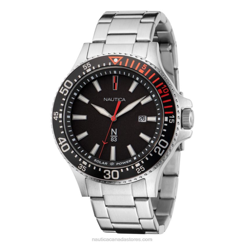 Cocoa Beach Solar-Powered Stainless Steel 3-Hand Watch Nautica Men Multi R260HV287