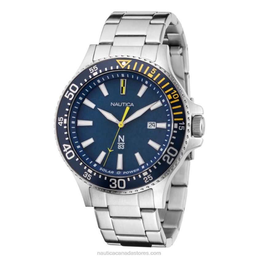 Cocoa Beach Solar-Powered Stainless Steel 3-Hand Watch Nautica Men Multi R260HV334