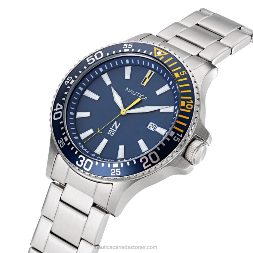 Cocoa Beach Solar-Powered Stainless Steel 3-Hand Watch Nautica Men Multi R260HV334