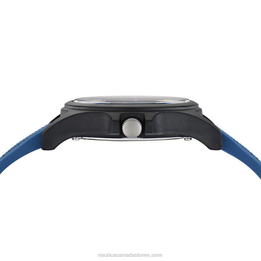 Java Sea Textured Silicone 3-Hand Watch Nautica Men Multi R260HV337