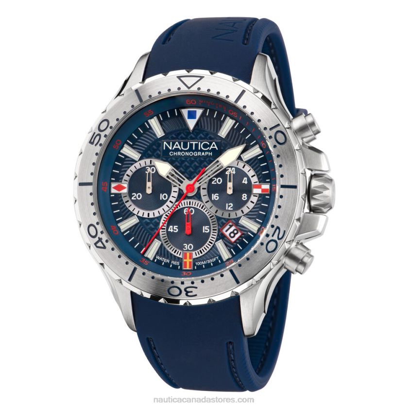 Nst Silicone Chronograph Watch Nautica Men Multi R260HV321