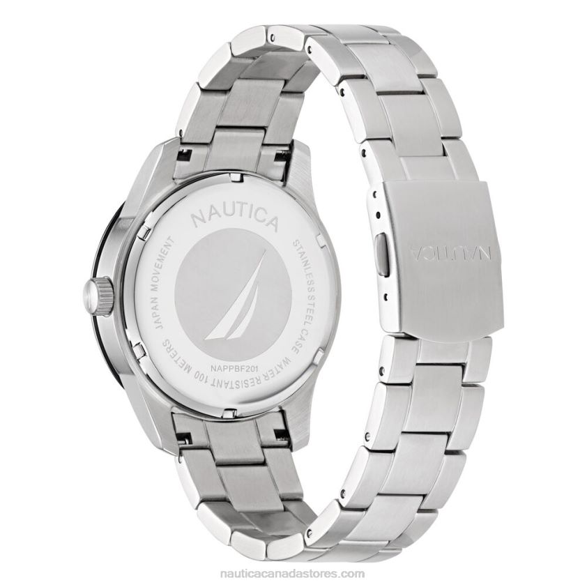 Pacific Beach Stainless Steel 3-Hand Watch Nautica Men Multi R260HV436