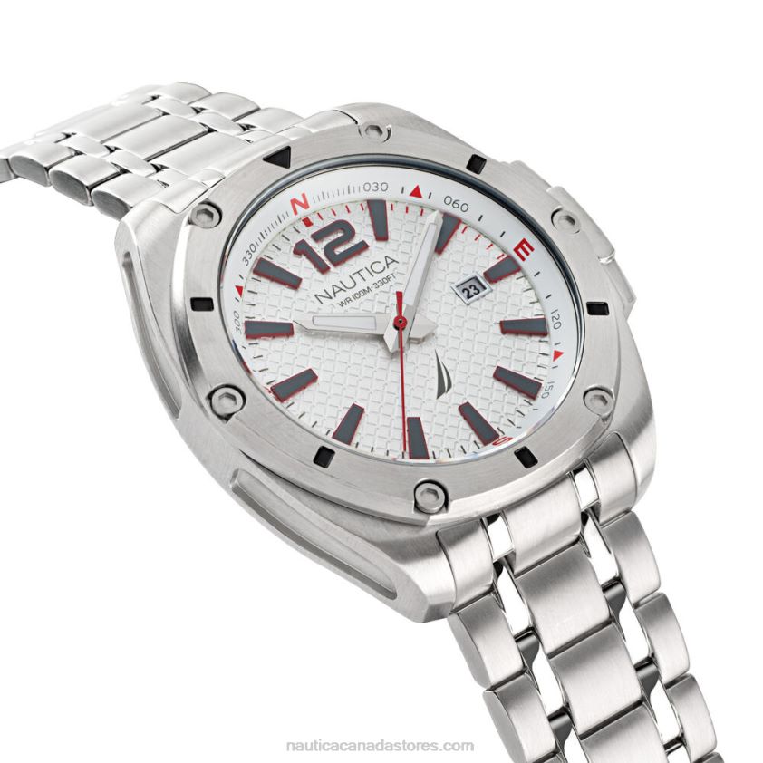 Stainless Steel 3-Hand Watch Nautica Men Multi R260HV354