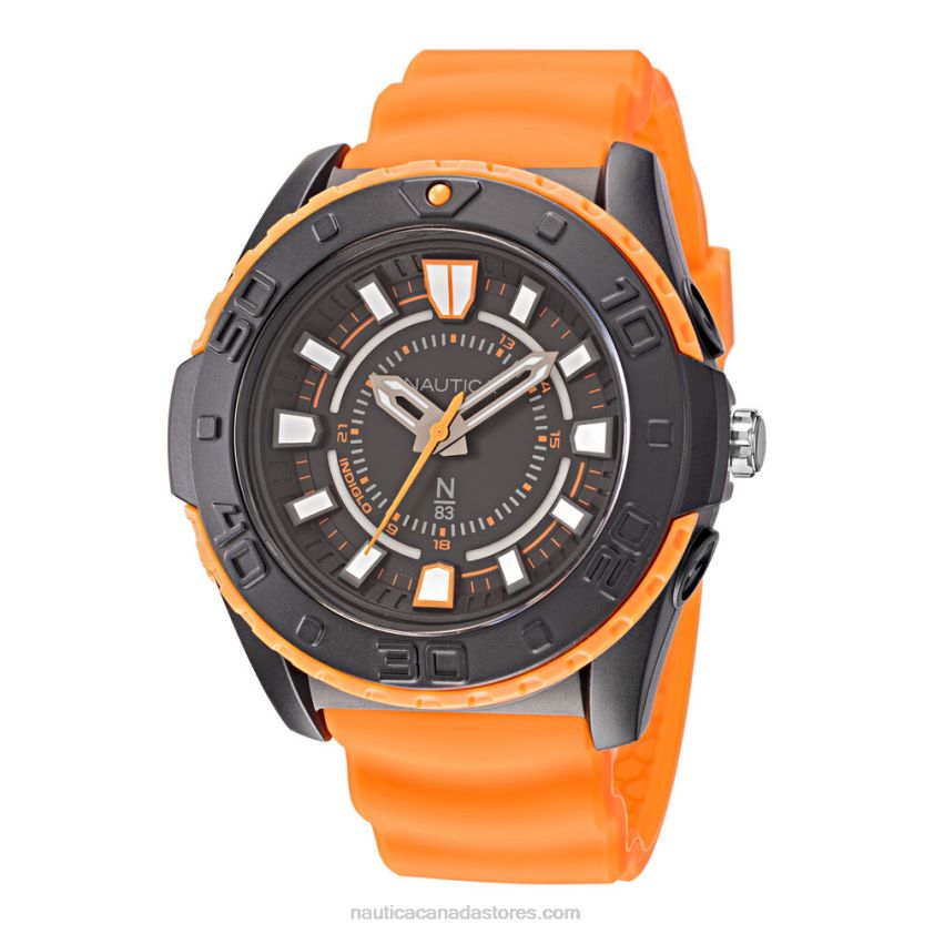 Textured Silicone 3-Hand Watch Nautica Men Multi R260HV308