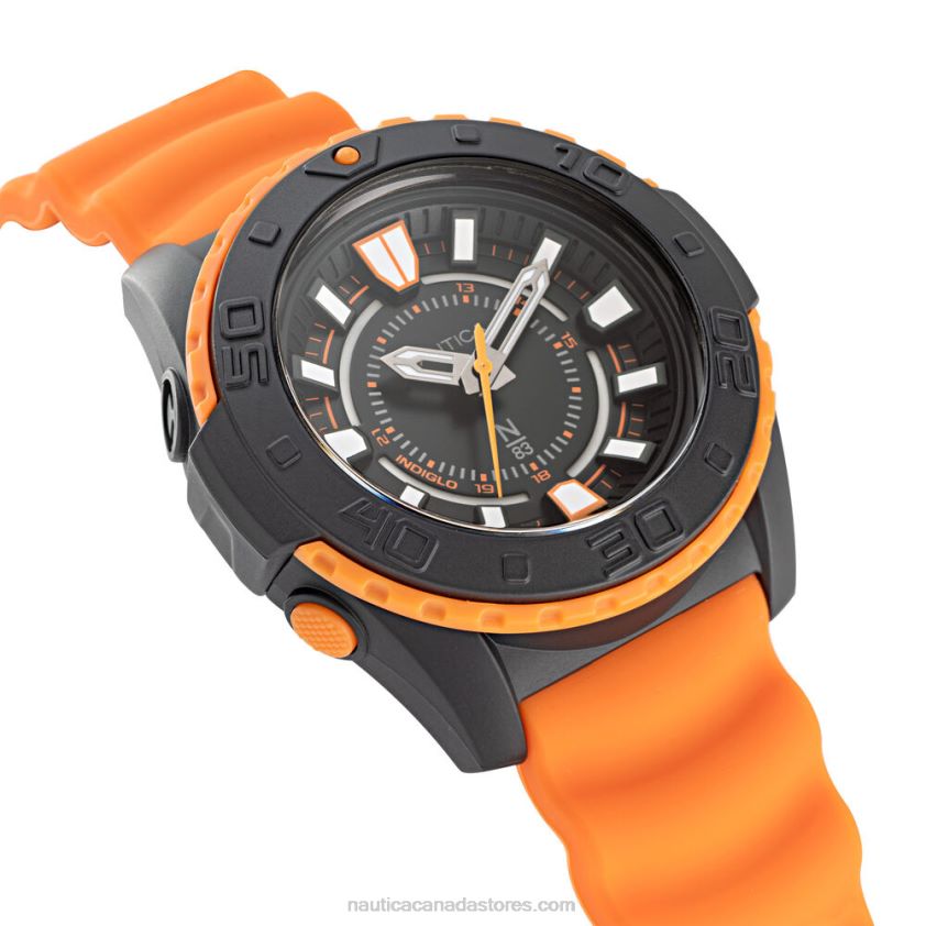 Textured Silicone 3-Hand Watch Nautica Men Multi R260HV308