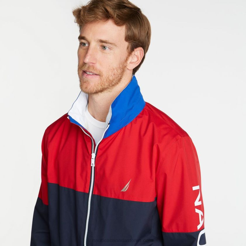 Big & Tall Lightweight Colorblock Bomber With Concealed Hood Nautica Men Navy R260HV607