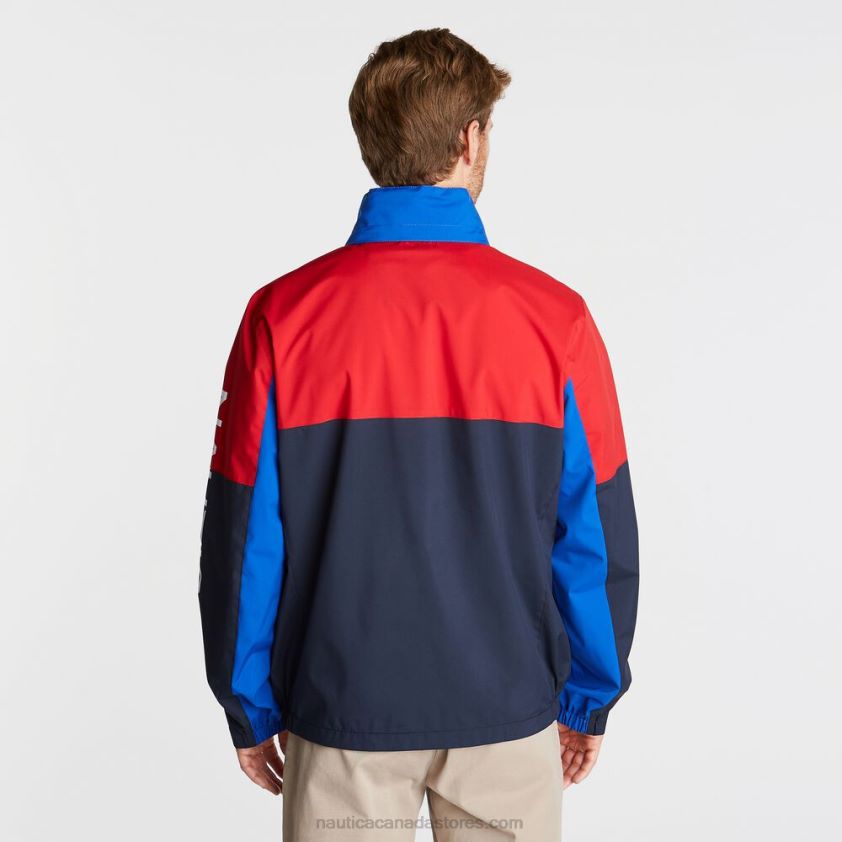 Big & Tall Lightweight Colorblock Bomber With Concealed Hood Nautica Men Navy R260HV607