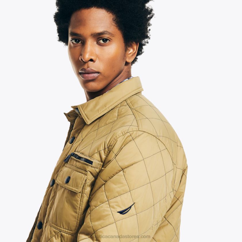 Big & Tall Sustainably Crafted Tempasphere Quilted Shirt Jacket Nautica Men Bimini Green R260HV561