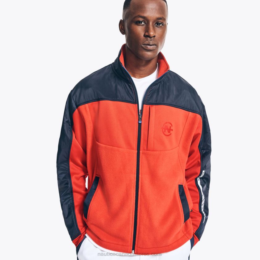 Competition Sustainably Crafted Mixed Media Full-Zip Jacket Nautica Men Tomales Red R260HV499