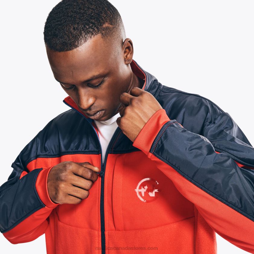 Competition Sustainably Crafted Mixed Media Full-Zip Jacket Nautica Men Tomales Red R260HV499