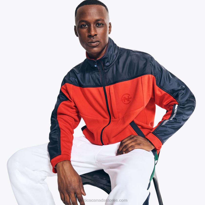 Competition Sustainably Crafted Mixed Media Full-Zip Jacket Nautica Men Tomales Red R260HV499