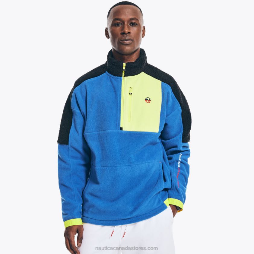 Competition Sustainably Crafted Mixed Media Half-Zip Jacket Nautica Men Bright Cobalt R260HV498
