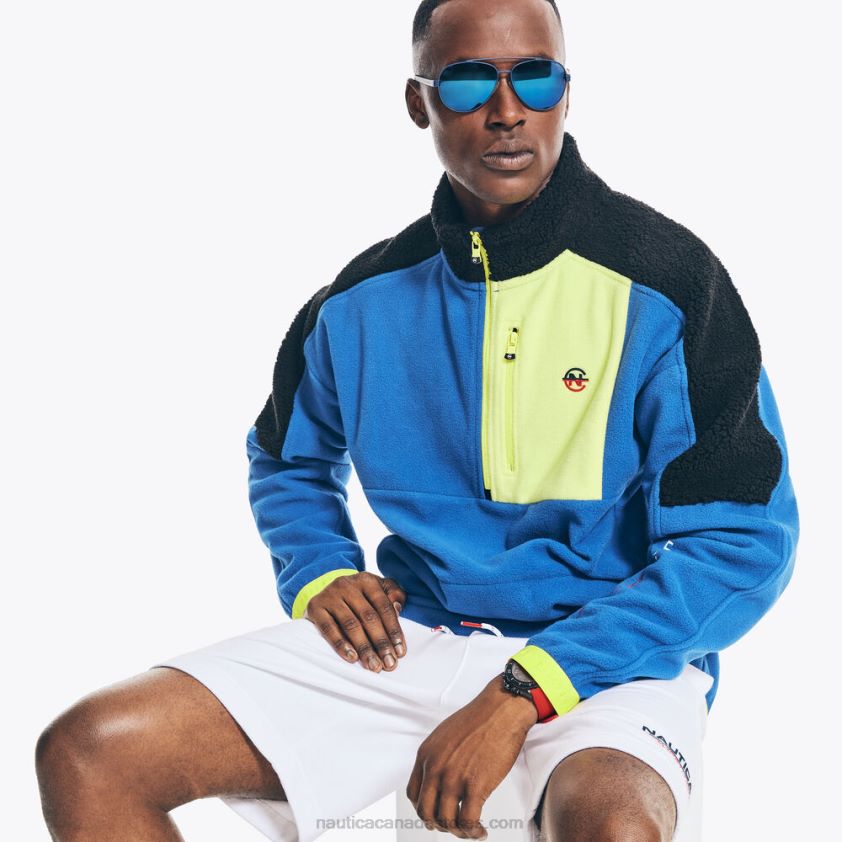 Competition Sustainably Crafted Mixed Media Half-Zip Jacket Nautica Men Bright Cobalt R260HV498