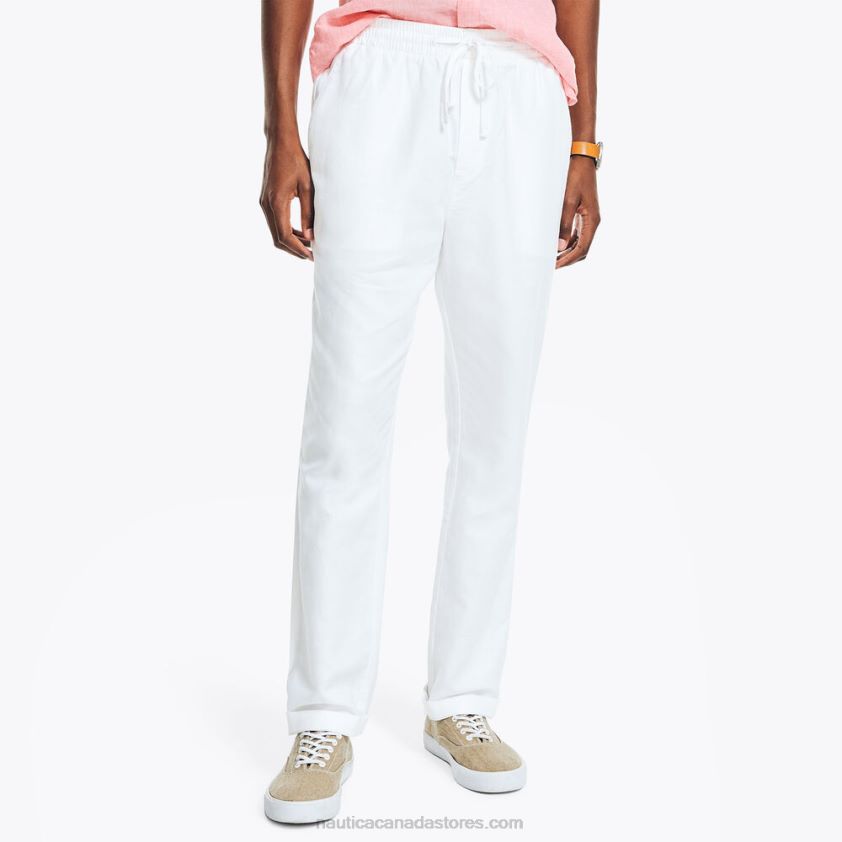Classic Fit Linen Pull-On Pant Nautica Men Bright White R260HV624