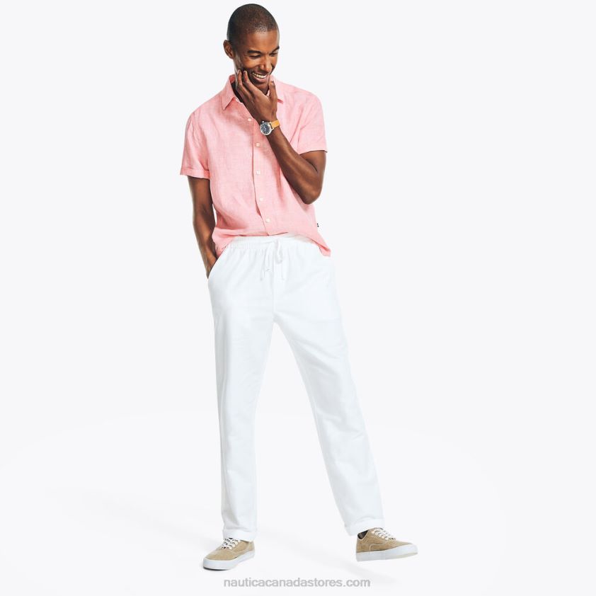 Classic Fit Linen Pull-On Pant Nautica Men Bright White R260HV624