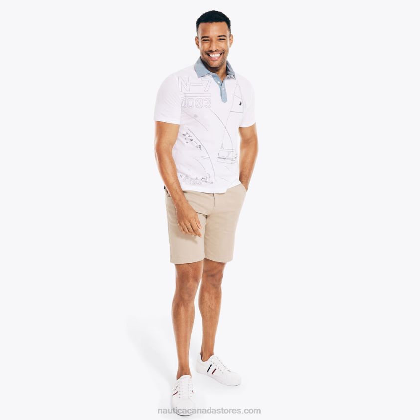 Big & Tall Classic Fit Anchor Print Polo Nautica Men Bright White R260HV580