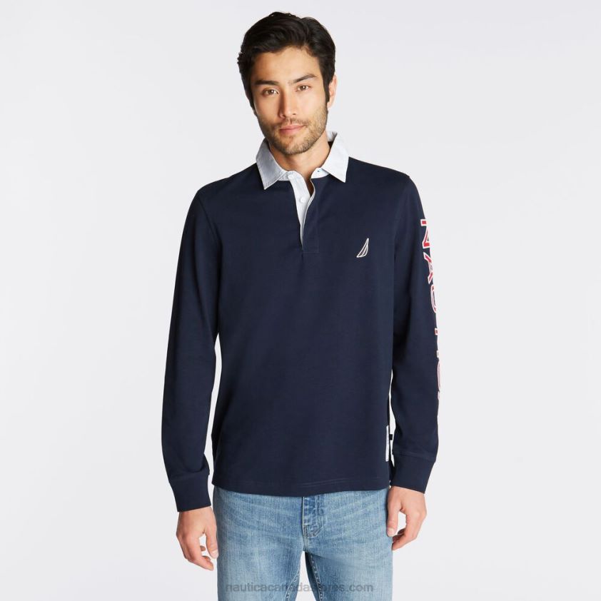 Big & Tall Logo Rugby Polo Shirt Nautica Men Navy R260HV696