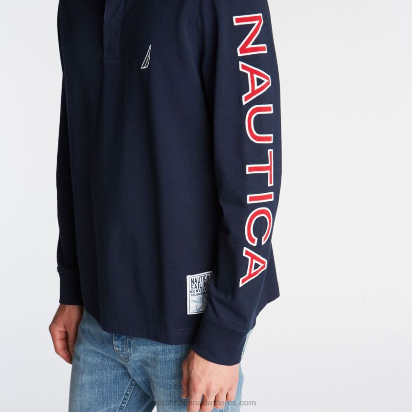 Big & Tall Logo Rugby Polo Shirt Nautica Men Navy R260HV696