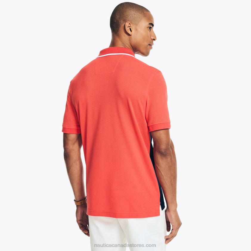Classic Fit Chest-Stripe Polo Nautica Men Dark Coral Cape R260HV86