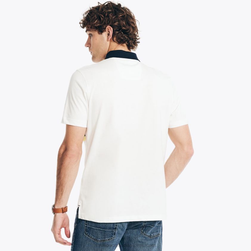 Classic Fit Rugby Chest-Stripe Polo Nautica Men Sail White R260HV181