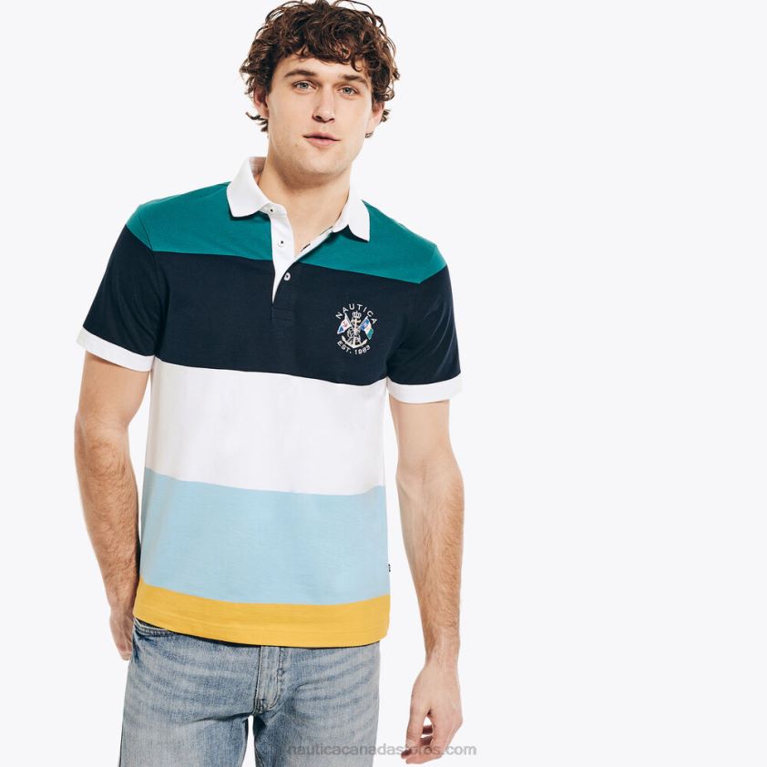 Classic Fit Rugby Polo Shirt Nautica Men Bright White R260HV415