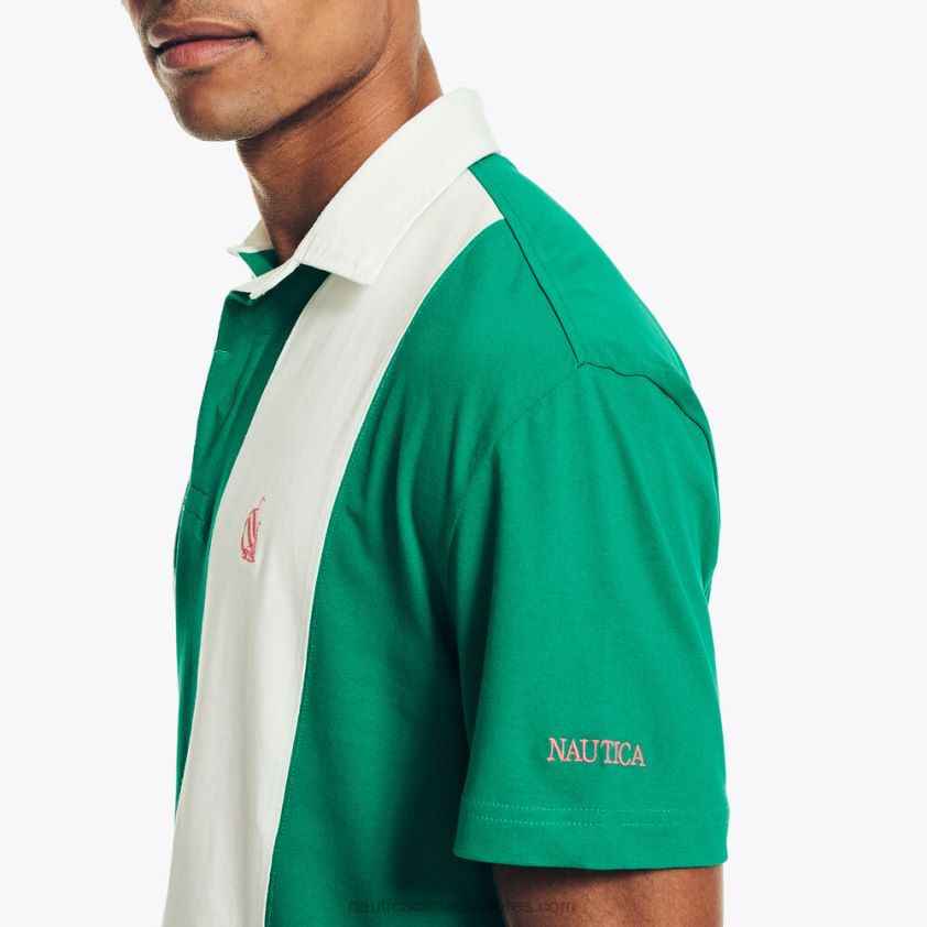 Classic Fit Rugby Polo Shirt Nautica Men Dark Dill R260HV479