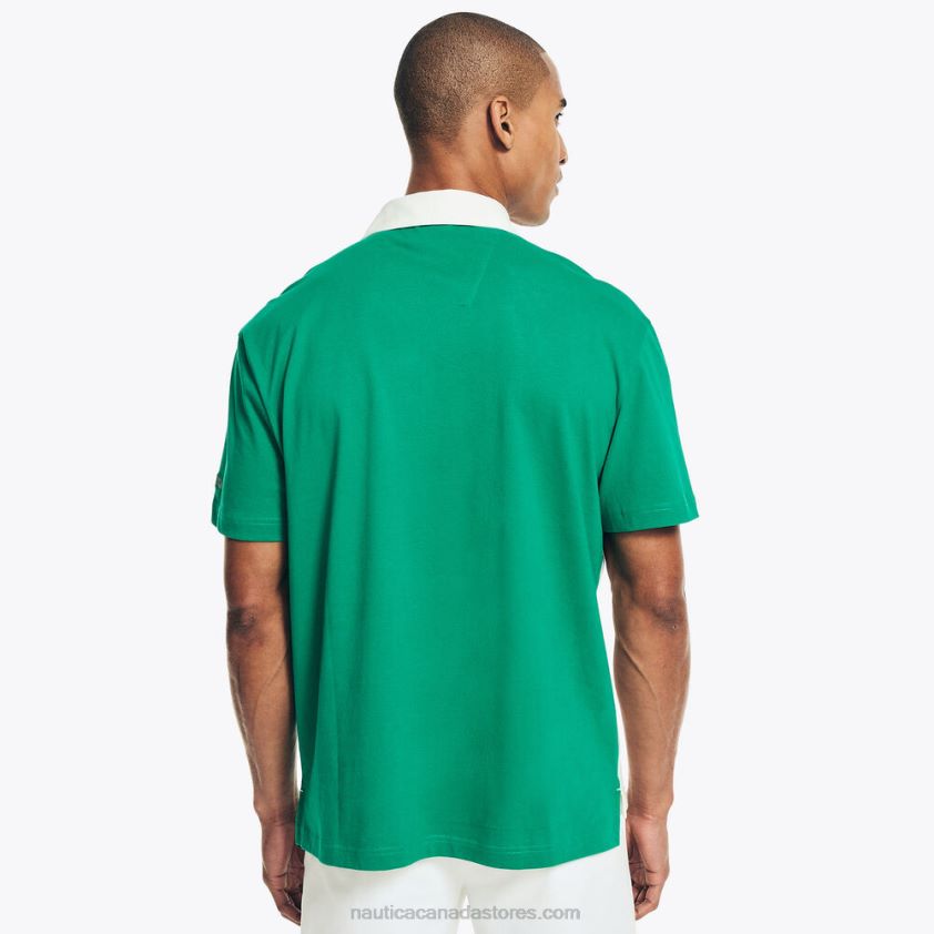 Classic Fit Rugby Polo Shirt Nautica Men Dark Dill R260HV479