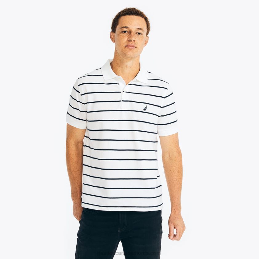 Classic Fit Striped Polo Nautica Men Bright White R260HV694