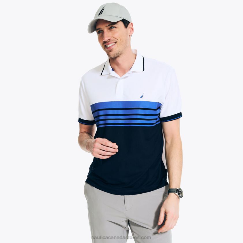 Navtech Sustainably Crafted Classic Fit Chest-Stripe Polo Nautica Men Bright White R260HV91