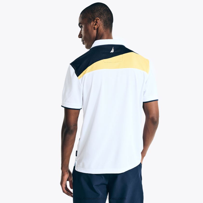 Navtech Sustainably Crafted Classic Fit Diagonal Colorblock Polo Nautica Men Bright White R260HV130