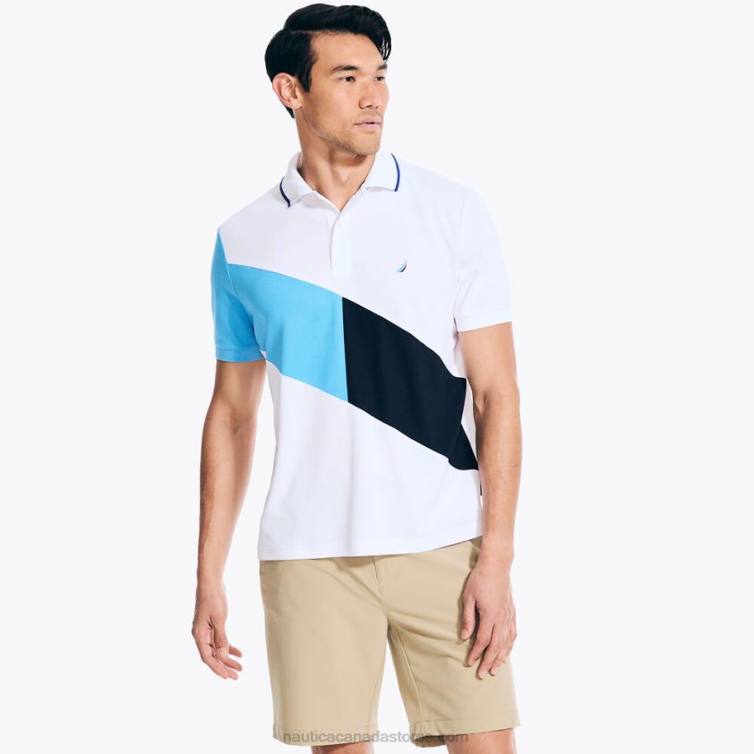 Navtech Sustainably Crafted Classic Fit Diagonal Stripe Polo Nautica Men Bright White R260HV435